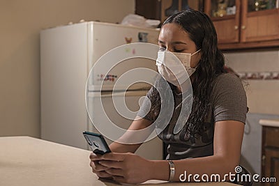 A teenager sending messages to her boyfriend Stock Photo