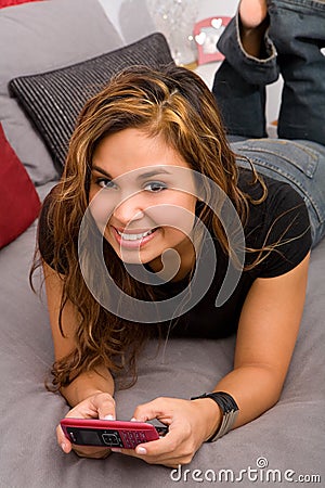 Teenager Sending Text Messages Stock Photo