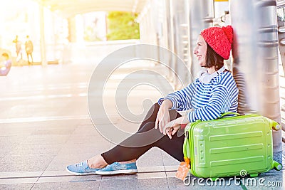 Teenager travel in the city Stock Photo