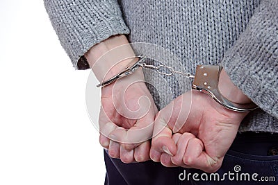 Teenager under arrest Stock Photo