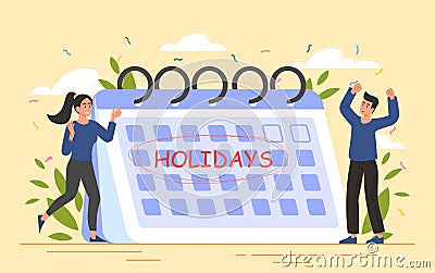 Teenagers celebrate holidays Vector Illustration