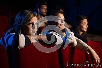 Teenagers at the cinema Stock Photo