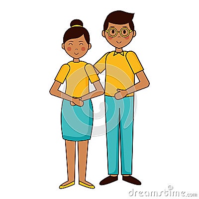 Teenagers girl and boy Vector Illustration