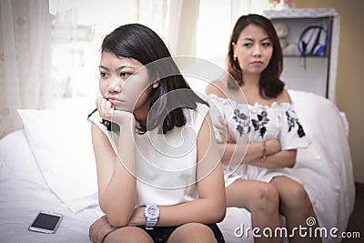 Teenagers have problems due to hormonal changes Stock Photo