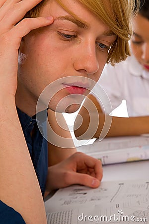 Teenagers studying Stock Photo