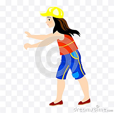 Teenanger girl character illustration on white background Vector Illustration