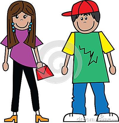 Teens boy girl Stock Photo