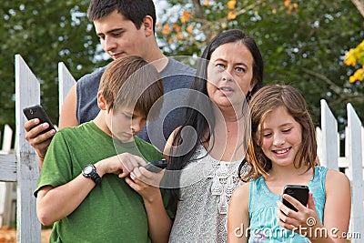 Teens on Cellphones Stock Photo