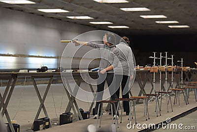 Teens compete in shooting Editorial Stock Photo