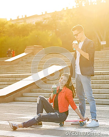 Teens on a First Date Stock Photo