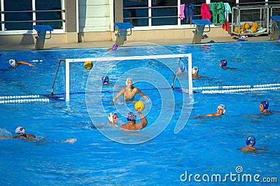 Teens playing water polo Editorial Stock Photo