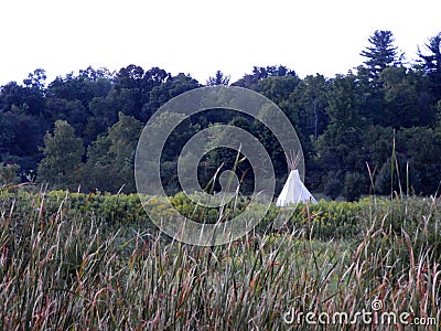 Teepee tent in indigenous Indian countryside Stock Photo