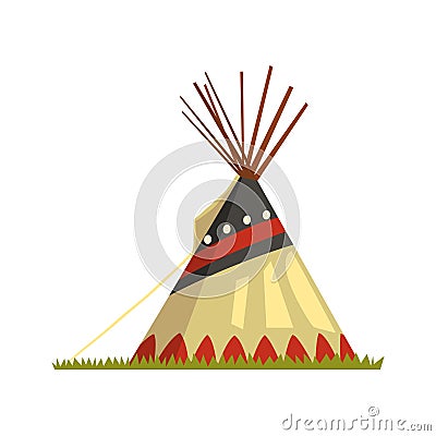 Teepee, tent or wigwam Native American dwelling vector Illustrationon a white background Vector Illustration