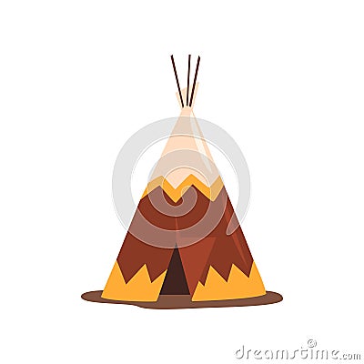 Teepee or wigwam, dwelling of north nations of Canada, Siberia, North America vector Illustration on a white background Vector Illustration