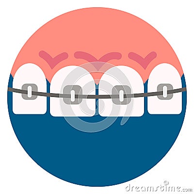 Teeth braces icon. Dental care service logo Vector Illustration