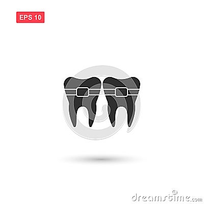 Teeth brackets icon vector design isolated 3 Vector Illustration