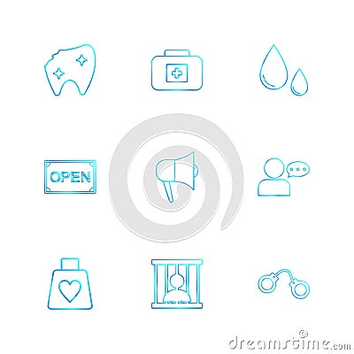 teeth , damage , first aid box , drop , blood , open , speaker , Vector Illustration