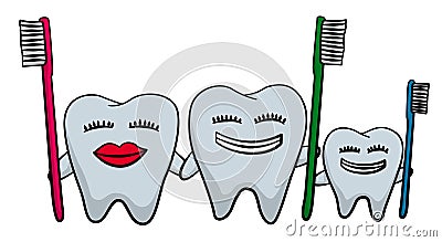 Teeth family Stock Photo