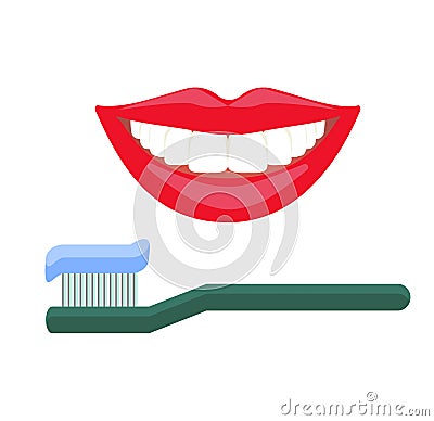 Teeth daily hygiene routine Stock Photo