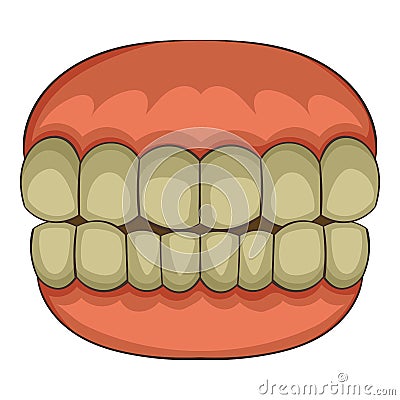 Teeth icon, cartoon style Vector Illustration
