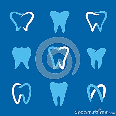 Teeth logo blue Vector Illustration