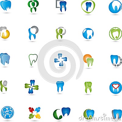 Teeth, logos collection, dental, dentist Stock Photo