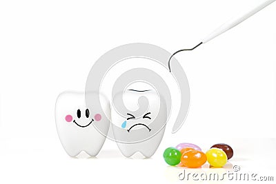 Teeth smile and crying emotion Stock Photo