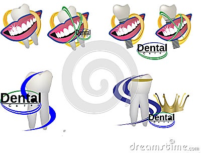 Teeth symbols with dental hygiene stickers image Vector Illustration