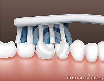 Teeth with toothbrush Vector Illustration