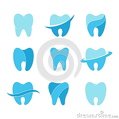 Teeth vector icon set Vector Illustration