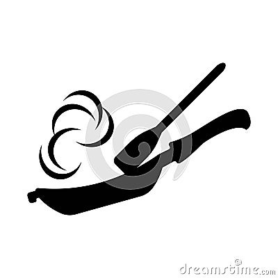 Teflon cooking utensil symbol icon, illustration design template Vector Illustration