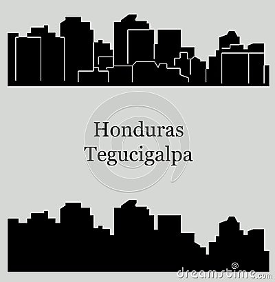 Tegucigalpa, Honduras city silhouette Vector Illustration