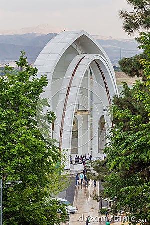 TEHRAN, IRAN - APRIL 14, 2018: Tomb of the Unknown Soldier in front of the Holy Defense Museum in Tehran, Ir Editorial Stock Photo