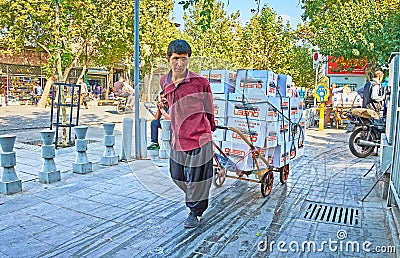 Portrait of Iranian porter, Tehran Editorial Stock Photo