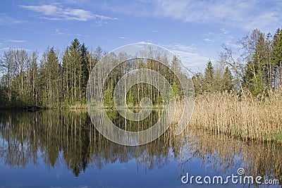 Teich bei Moosham in Oberbayern Stock Photo