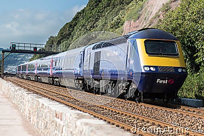 Teignmouth Railway Line Editorial Stock Photo