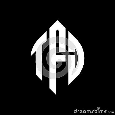 TEJ circle letter logo design with circle and ellipse shape. TEJ ellipse letters with typographic style. The three initials form a Vector Illustration