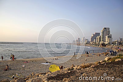 Tel aviv beach coastline Editorial Stock Photo