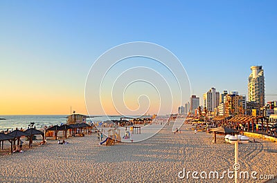 Tel Aviv Beach, Israel Editorial Stock Photo