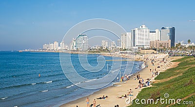 Tel Aviv beach Editorial Stock Photo