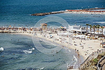 Tel Aviv Beach Summer season Editorial Stock Photo