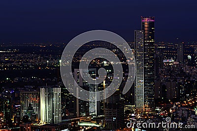 Tel-Aviv cityscape at night Stock Photo