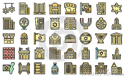 Tel Aviv icons set vector flat Stock Photo