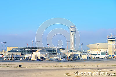 TEL AVIV, ISRAEL - APRIL, 2017: New Ben Gurion international air Editorial Stock Photo