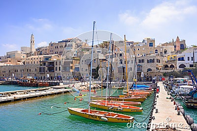 TEL AVIV, ISRAEL - APRIL, 2017: Old town and port of Jaffa of Tel Aviv city, Israel. Editorial Stock Photo