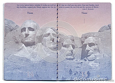 USA Passport Blank Page Editorial Stock Photo