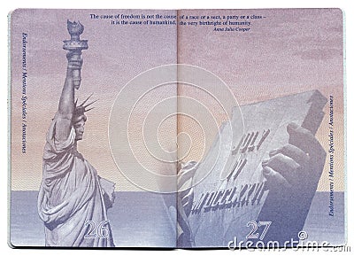 USA Passport Blank Page Editorial Stock Photo