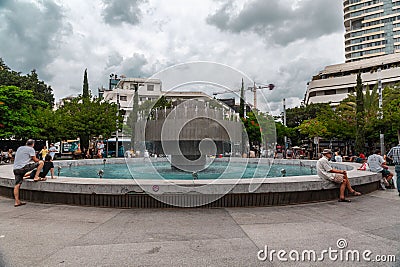 Dizengoff Square is an iconic public square in Tel Aviv, Israel Editorial Stock Photo