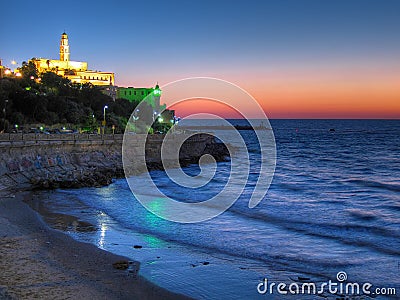 Tel Aviv Jaffa Sunset, Israel Stock Photo