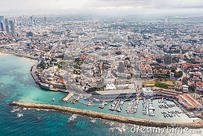 Tel Aviv Jaffa Yafo old city overview town Israel aerial view photo sea Stock Photo